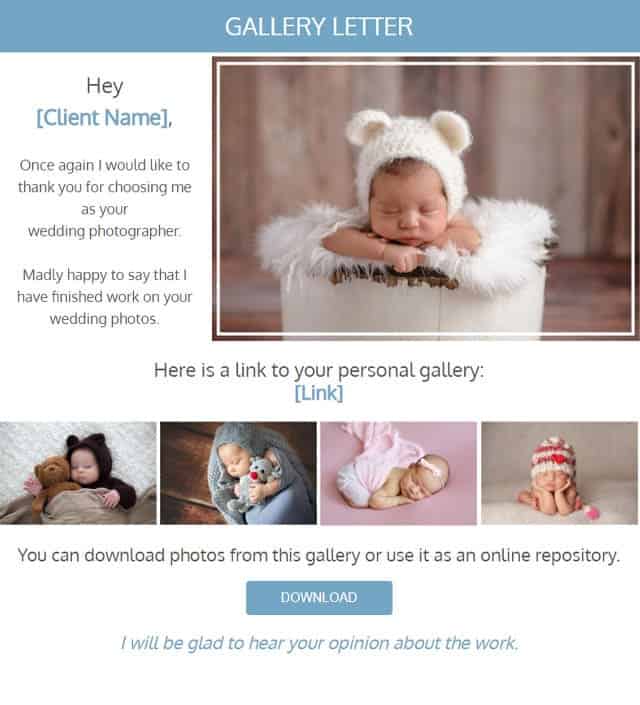 Gallery delivery email templates