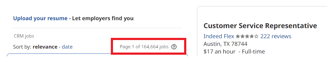 CRM jobs listings on Indeed