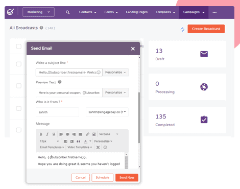 EngageBay Email Personalization