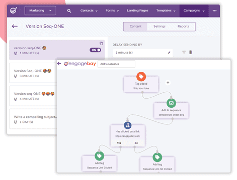 Drip email campaign in EngageBay