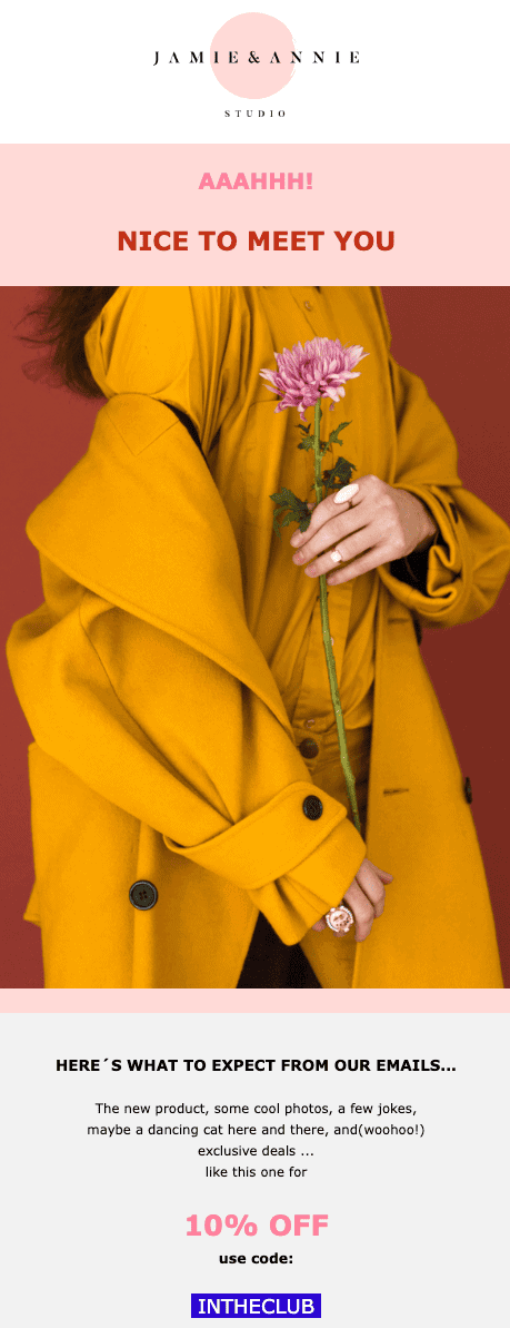 Photography Studio Welcome Email Template by EngageBay