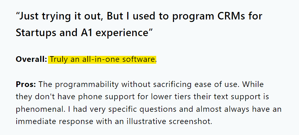 Engagebay customer support testimonial