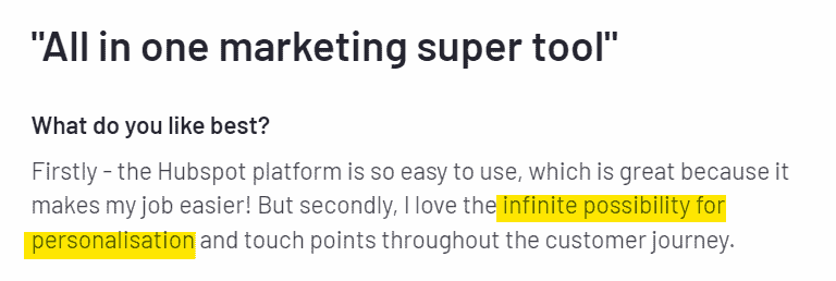 Hubspot CRM feedback