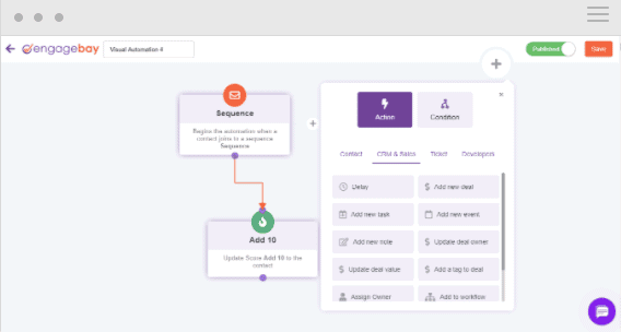 workflow automation in EngageBay