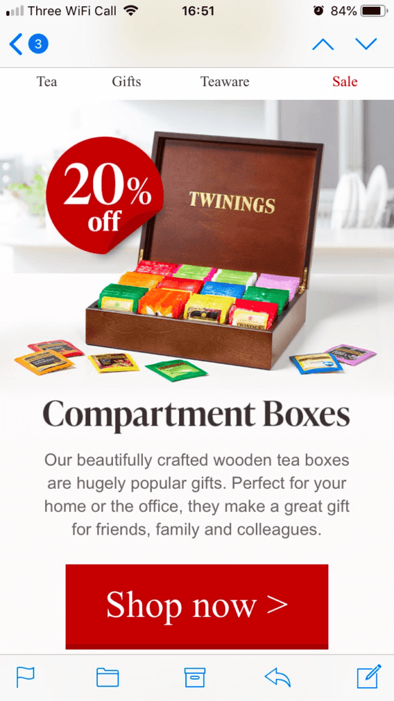 Twinings mobile-responsive email design