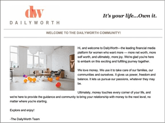 Dailyworth email sequences