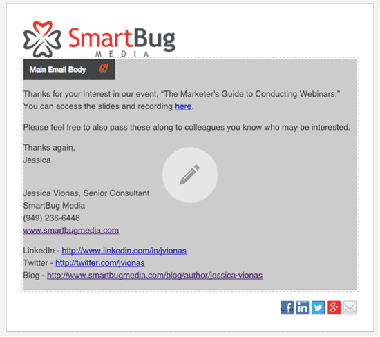 SmartBug Follow-up email