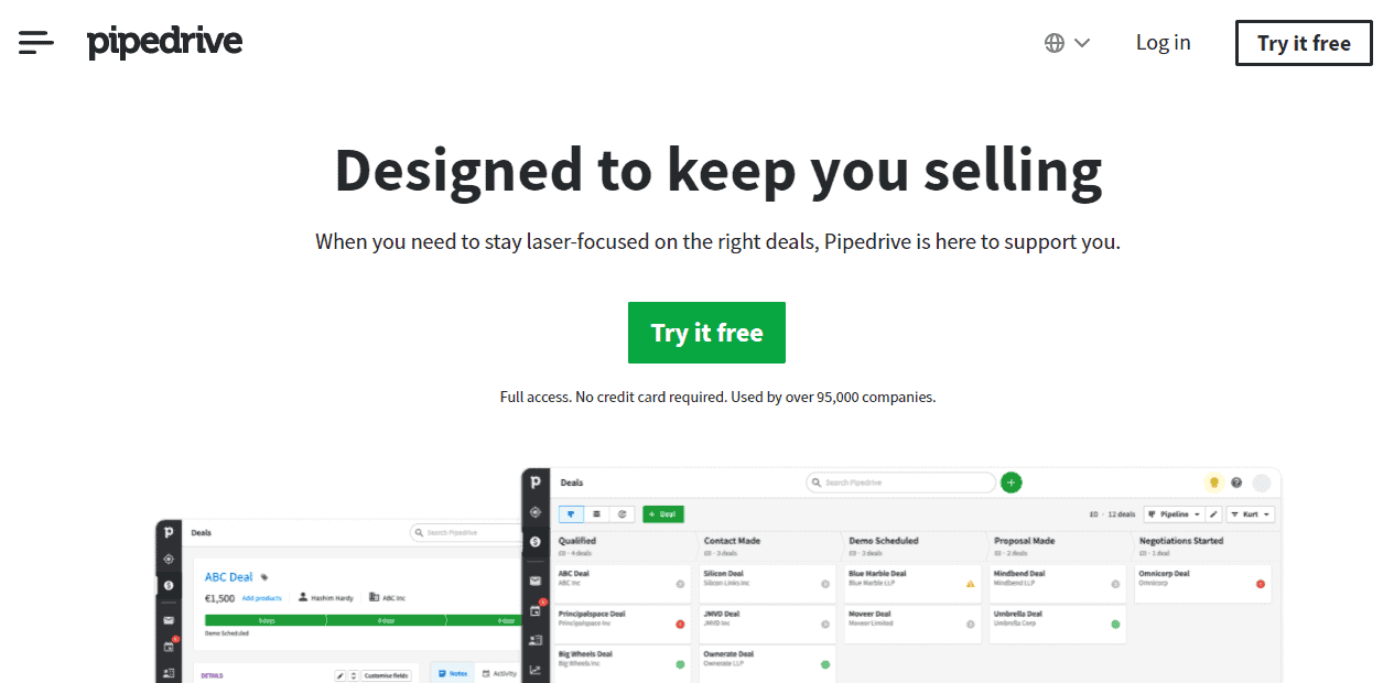 Pipedrive travel agency crm software