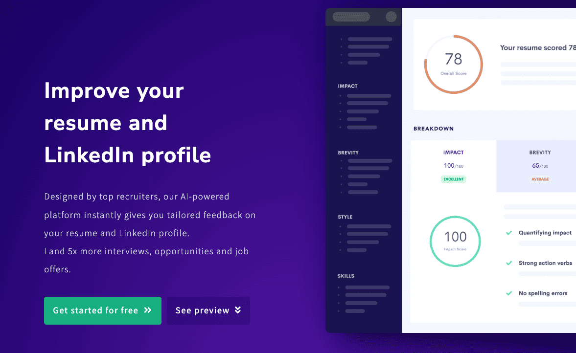 Resume worded online ATS resume checker